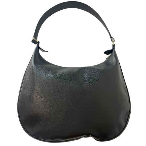 Longchamp Vintage Y2K Half Moon Crescent Belted Dark Blue Leather Shoulder Bag - Picture 4 of 11